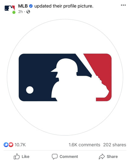 MLB on Facebook today: updated profile picture to regular logo