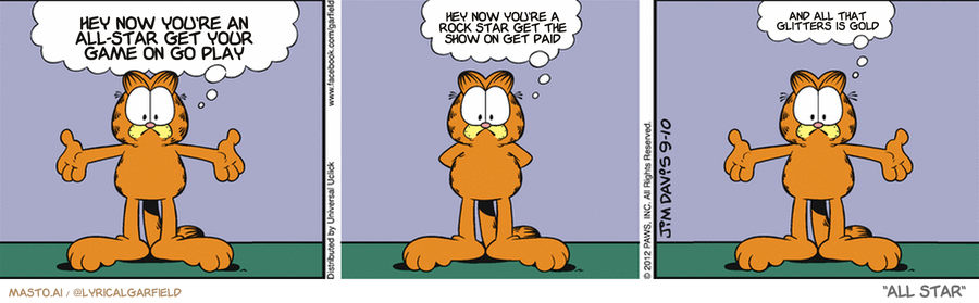 Lyrical Garfield 🎶: #Garfield #music #Peaches #bo… - Mastodon