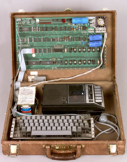 Original 1976 Apple 1 Computer in a briefcase. From the Sydney Powerhouse Museum collection