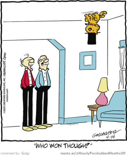 Original Heathcliff comic from April 14, 2020
New caption: 