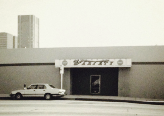 The rather drab, and one-story offices, of Daily Variety, the trade paper, Hollywood, 1987.