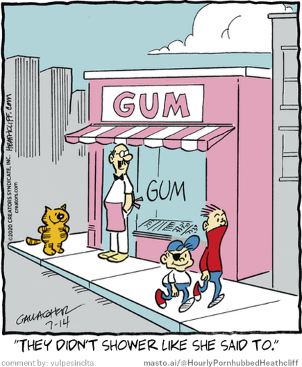 Original Heathcliff comic from July 14, 2020
New caption: 