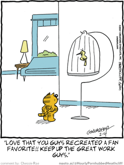 Original Heathcliff comic from February 4, 2021
New caption: 