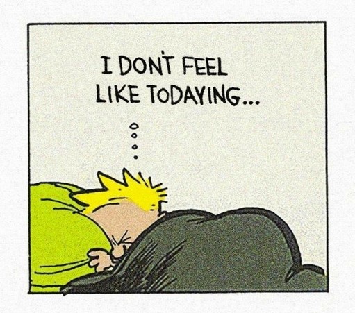 Calvin deep in his bed: 