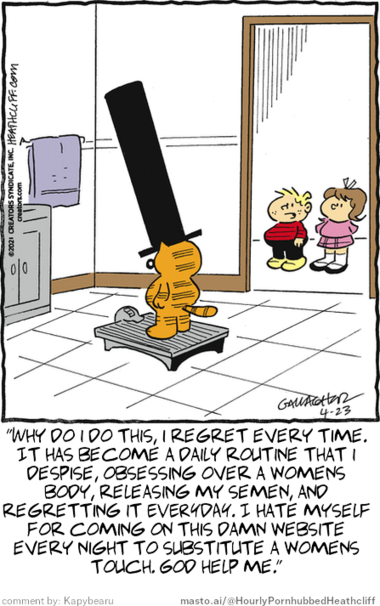 Original Heathcliff comic from April 23, 2021
New caption: 