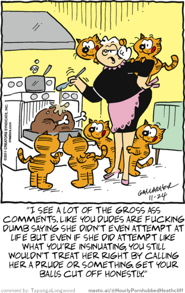 Original Heathcliff comic from November 24, 2011
New caption: 