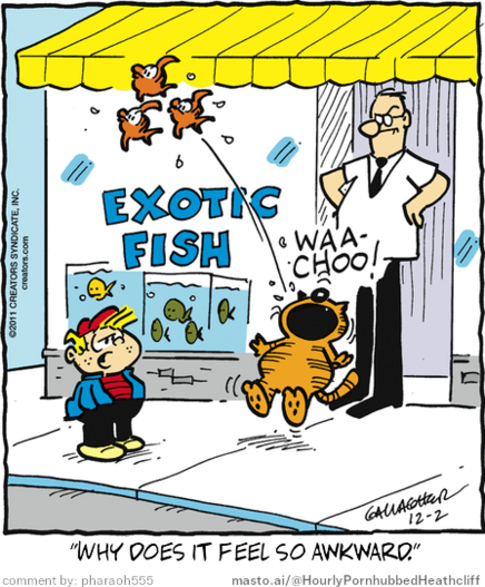 Original Heathcliff comic from December 2, 2011
New caption: 
