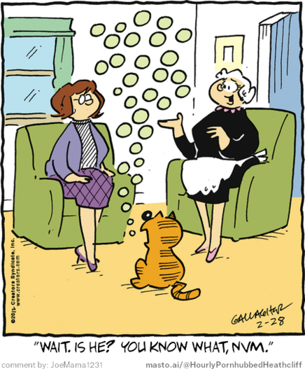 Original Heathcliff comic from February 28, 2012
New caption: 