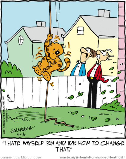 Original Heathcliff comic from April 16, 2012
New caption: 