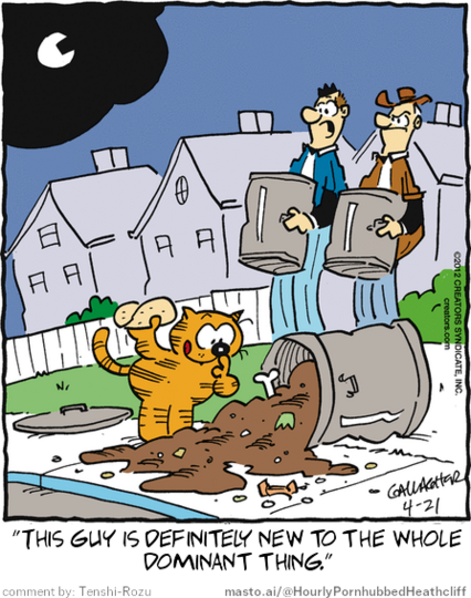 Original Heathcliff comic from April 21, 2012
New caption: 