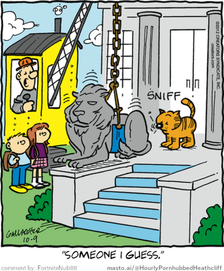 Original Heathcliff comic from October 9, 2012
New caption: 