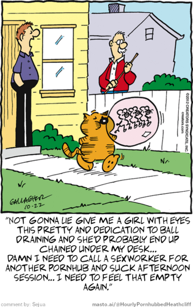Original Heathcliff comic from October 22, 2012
New caption: 