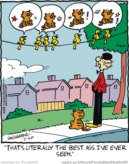 Original Heathcliff comic from February 20, 2013
New caption: 