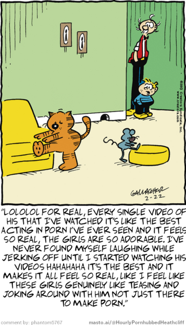 Original Heathcliff comic from February 22, 2013
New caption: 