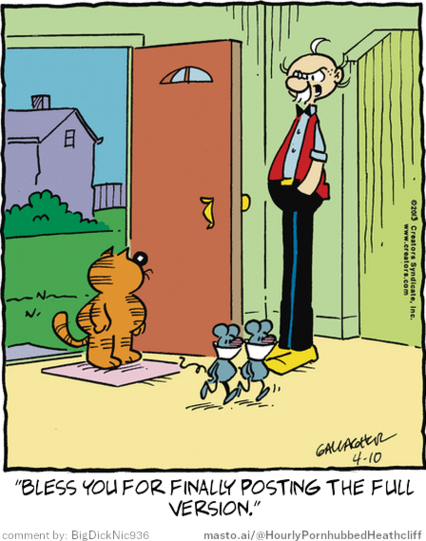 Original Heathcliff comic from April 10, 2013
New caption: 