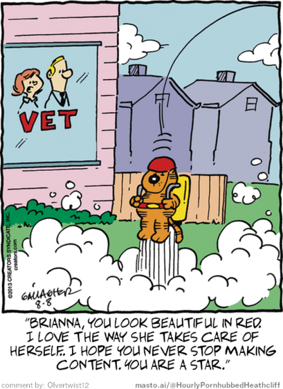 Original Heathcliff comic from August 8, 2013
New caption: 