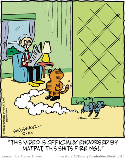 Original Heathcliff comic from August 20, 2013
New caption: 