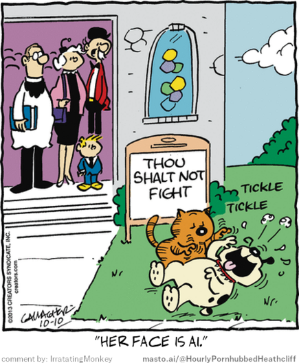Original Heathcliff comic from October 10, 2013
New caption: 