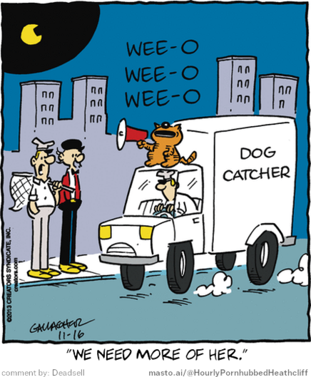 Original Heathcliff comic from November 16, 2013
New caption: 