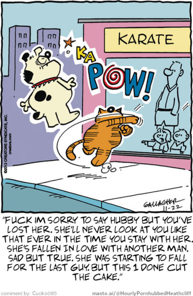 Original Heathcliff comic from November 22, 2013
New caption: 