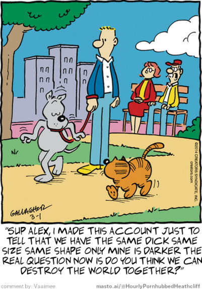 Original Heathcliff comic from March 1, 2014
New caption: 