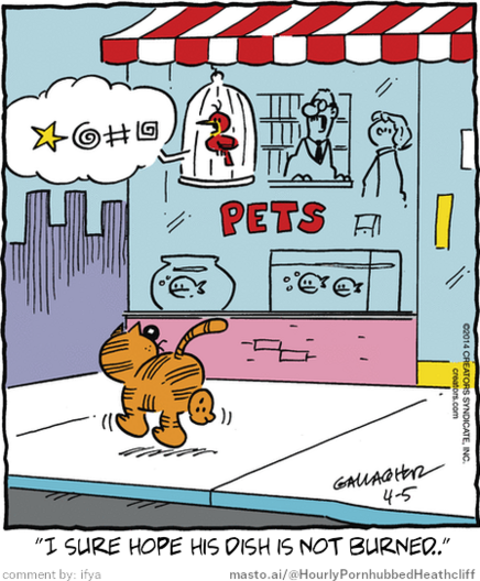 Original Heathcliff comic from April 5, 2014
New caption: 