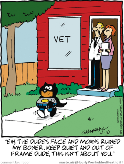 Original Heathcliff comic from April 10, 2014
New caption: 