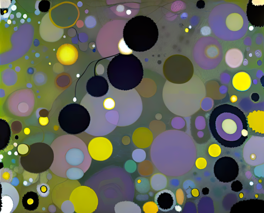 a colorful flat abstract rendering of a field of dots in subdued springtime colors