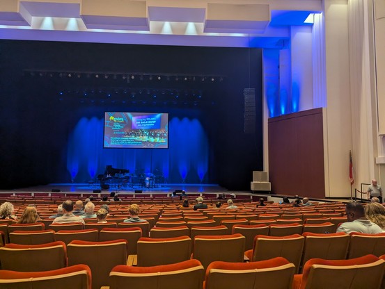 The stage at the Symphony Hall from row O