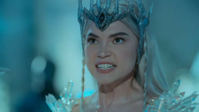 Rhian Ramos playing an ice queen villain in Sang'gre.