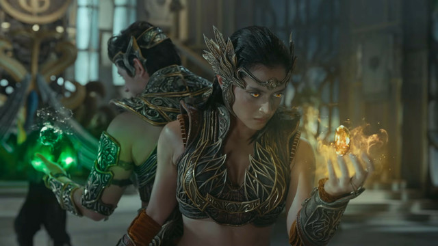 A still from Sang'gre showing the Water and Earth Gems.