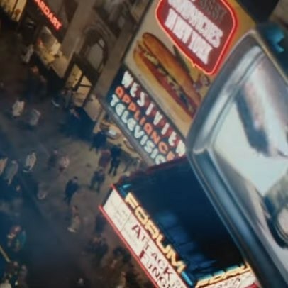 A still from the latest Fantastic Four trailer shsowing a storefront called "Westview Appliance Television".