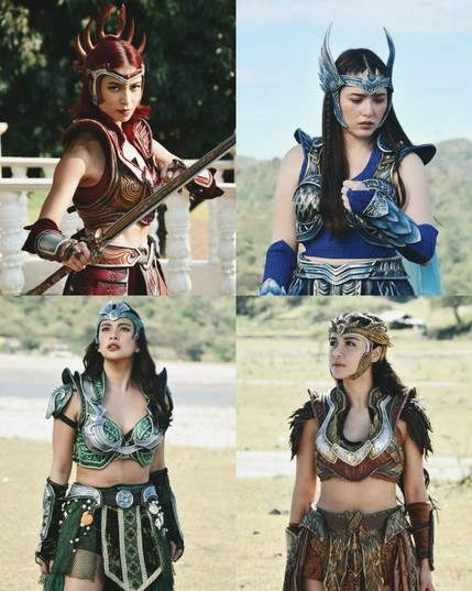 The new costumes for Pirena, Amihan, Alena, and Danaya from the upcoming Philippine fantasy TV series Sang'gre