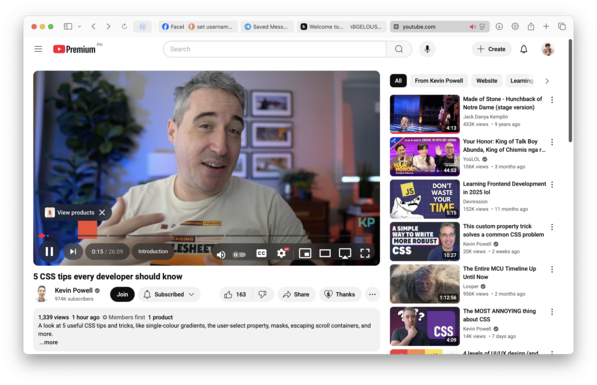 YouTube's video controls are not aligned properly on Safari