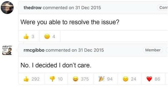 Github Issues. User thedrow asked "Were you able to resolve the issue?"

User rmcgibbo replied "No. I decided I don't care."