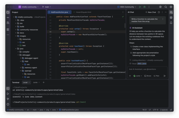 IntelliJ IDEA rendered in the default theme Islands, featuring components grouped together in cards with rounded corners.