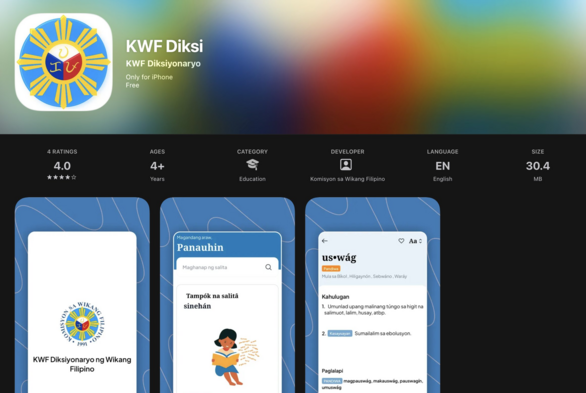 KWF Diksi's entry page on the Apple App Store