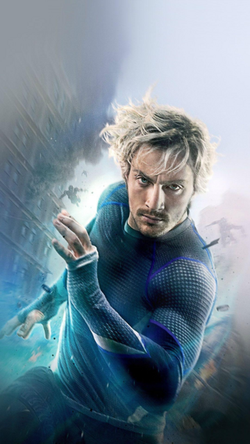 Aaron Taylor-Johnson as Pietro Maximoff/Quicksilver from Avengers: Age of Ultron.