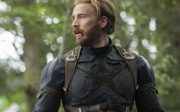 Chris Evans as Steve Rogers/Captain America.
