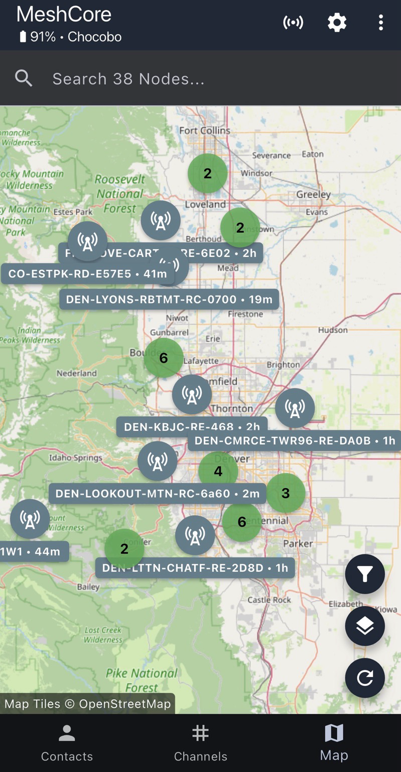 MeshCore in Denver area